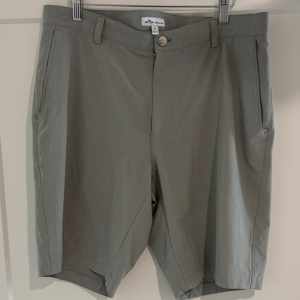 Peter Millar Men's Gray Flat Front Shorts